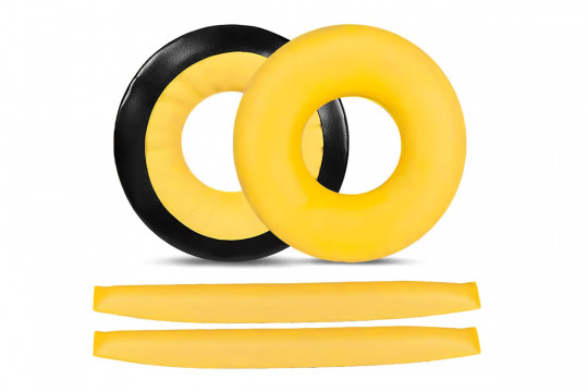 Yellow Replacement Synthetic Ear and Headband Pads for Sennheiser HD25 Headphones