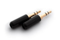 3.5mm TRS 3 Pole DIY Jack Plug Pair for Headphones - Black