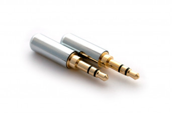 3.5mm TRS 3 Pole DIY Jack Plug Pair for Headphones - Silver
