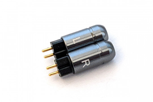 2-pin 0.78mm IEM Connectors with Locking Groove (Grey with L and R Printed)