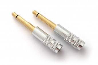 3.5mm Mono DIY Jack Pair for Headphones - Extended Silver