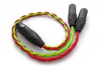 Ready-made OIDIO Mongrel Adapter Cable - 0.5m Female 4-pin XLR to dual 3-pin XLR