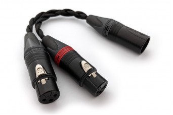 Ready-made OIDIO Mongrel Adapter Cable - 0.2m 2x Female 3-pin XLR to 4-pin Male XLR