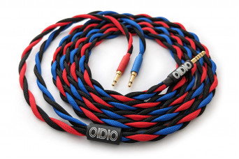 Ready-made OIDIO Mongrel Cable for Dual 3.5mm Headphones - 2m 4.4mm TRRRS
