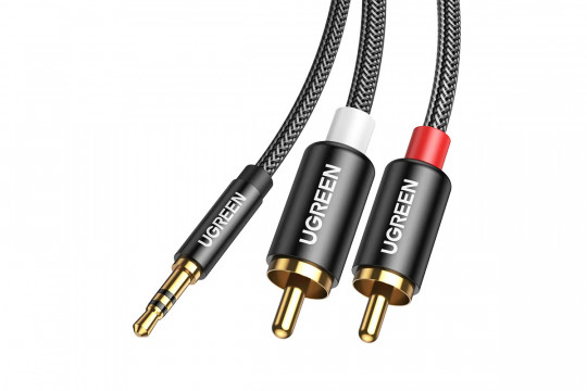 UGREEN 3.5mm to dual RCA Phono AUX Interconnect Cable - 2m